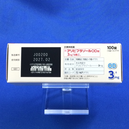 アリピプラゾールＯＤ錠３ｍｇ「日医工」